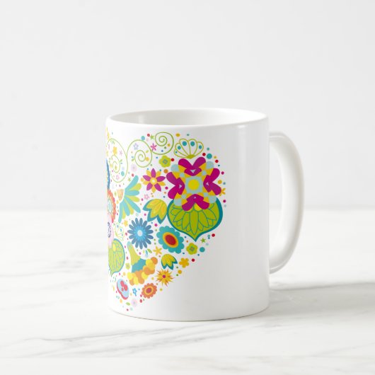 Mug Coeur de fleurs (Devant droit)