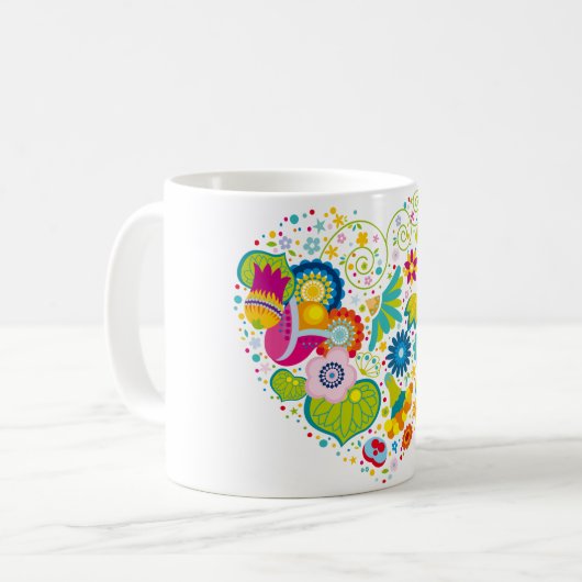Mug Coeur de fleurs (Devant gauche)