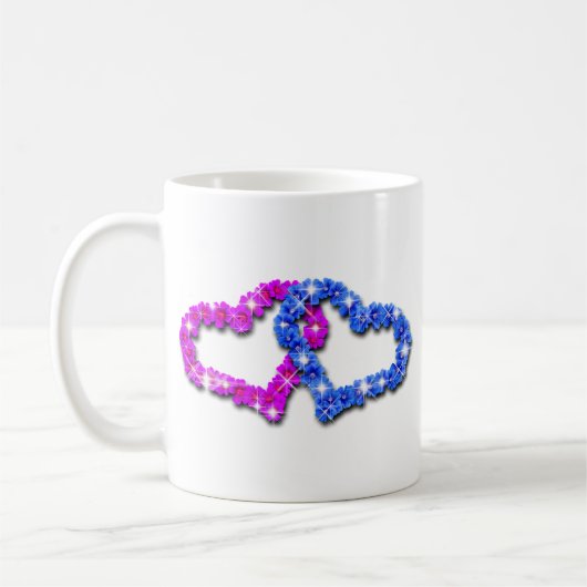 Mug Cœur de fleurs – Conception florale d'amour romant (Gauche)