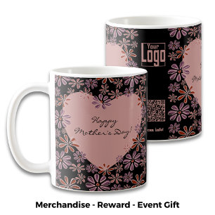 Mug Cœur de fleurs promotionnel Bonne fête des Mères