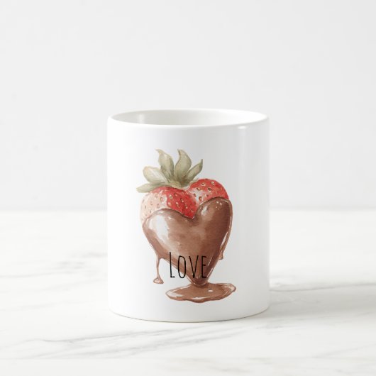Mug Cœur de fraise enrobé de chocolat (Centre)