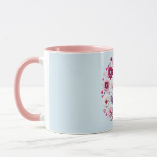 Mug Coeur de la Saint Valentin florale (Gauche)