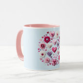 Mug Coeur de la Saint Valentin florale (Devant gauche)