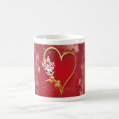 Mug Cœur de la Saint-Valentin sur fond rouge (Centre)