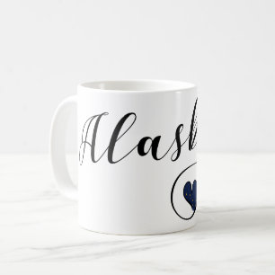 Mug Coeur de l'Alaska, drapeau de l'Alaska