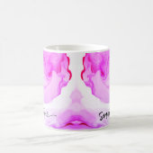 Mug Cœur de nom fluide personnalisé en marbre rose vio (Centre)