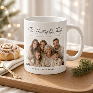 Mug Cœur de notre famille Photo personnalisée de grand