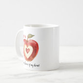 Mug Cœur de pomme rouge romantique Saint-Valentin (Devant gauche)