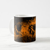 Mug Coeur de pontage du ruban orange (Devant gauche)