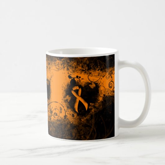 Mug Coeur de pontage du ruban orange (Droite)