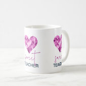 Mug Cœur de professeur doux en violet (Devant droit)