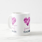 Mug Cœur de professeur doux en violet (Devant gauche)