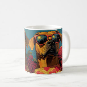 Mug Cœur de Rhodesian Ridgeback Roses Saint-Valentin