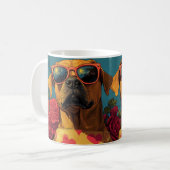Mug Cœur de Rhodesian Ridgeback Roses Saint-Valentin (Devant gauche)