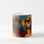 Mug Cœur de Rhodesian Ridgeback Roses Saint-Valentin (Centre)