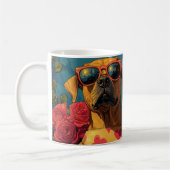 Mug Cœur de Rhodesian Ridgeback Roses Saint-Valentin (Gauche)