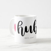 Mug Coeur de rose de manuscrit de mari (Devant gauche)