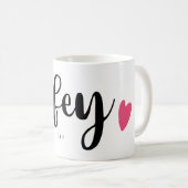 Mug Coeur de rose de manuscrit de Wifey (Devant droit)