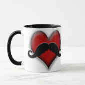 Mug Coeur de rouge de moustache (Gauche)