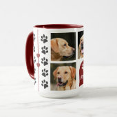 Mug Coeur de rouge de nom de chien de collage de 3 (Devant gauche)