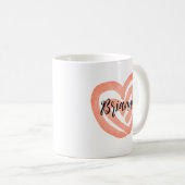 Mug Coeur de tourbillon de corail personnalisé (Devant droit)