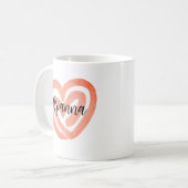 Mug Coeur de tourbillon de corail personnalisé (Devant gauche)