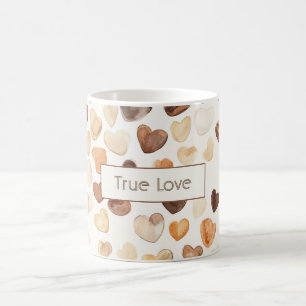 Mug Cœur de véritable amour de haricot de café crème