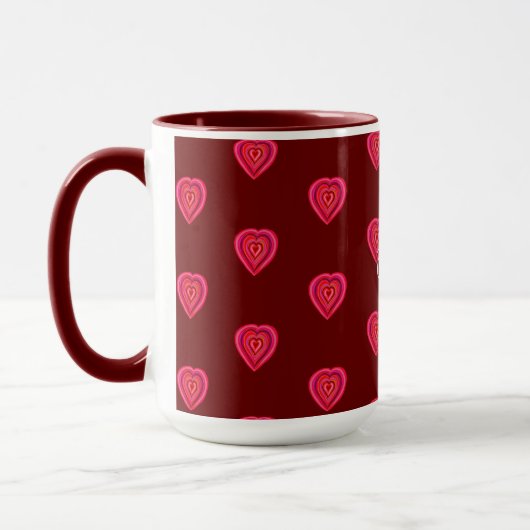 Mug coeur décoratif rouge (Gauche)