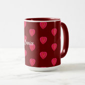 Mug coeur décoratif rouge (Devant droit)