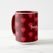 Mug coeur décoratif rouge (Devant gauche)