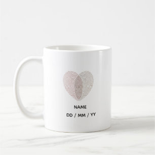 Mug Cœur d'empreinte digitale personnalisé pour un mar