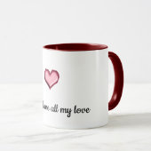 Mug Coeur des lèvres Tout mon amour (Devant droit)