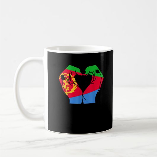 Mug Coeur des mains avec drapeau érythréen (Gauche)