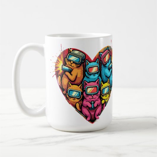Mug Coeur des soudeurs - Cute Welding Cats (Gauche)