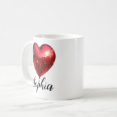 Mug Coeur Disco Personnalisé (Devant gauche)
