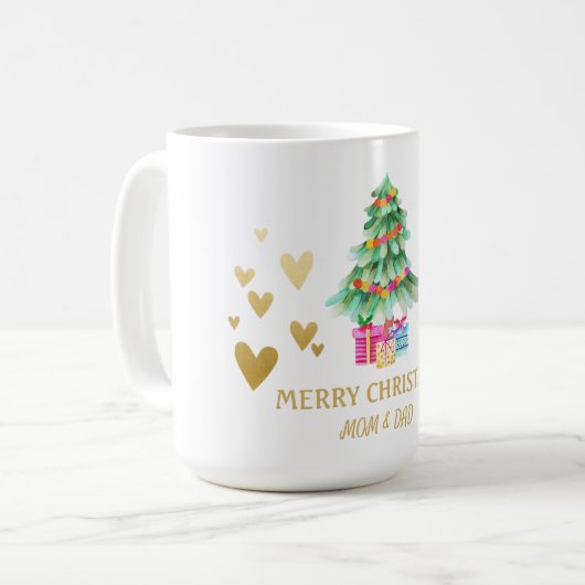 Mug Coeur d'or, Arbre de Noël, Présents (Devant gauche)