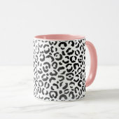 Mug Coeur d'or noir blanc Empreinte de léopard (Devant droit)