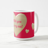 Mug coeur d'or, personnalisé (Devant droit)