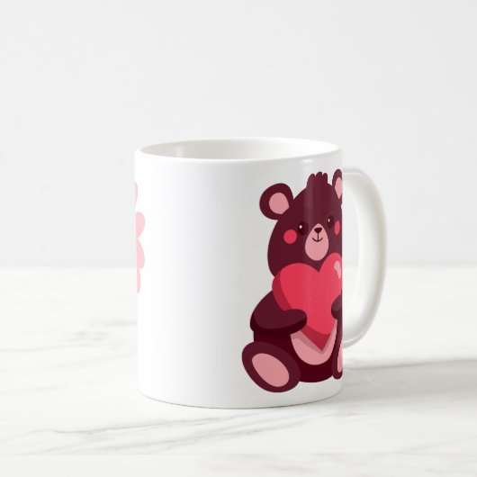 Mug Coeur doux et ours (Devant droit)