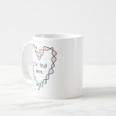 Mug Cœur Doux Rose Pâle Bleu Art Éternel (Devant gauche)