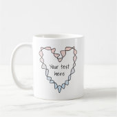 Mug Cœur Doux Rose Pâle Bleu Art Éternel (Gauche)