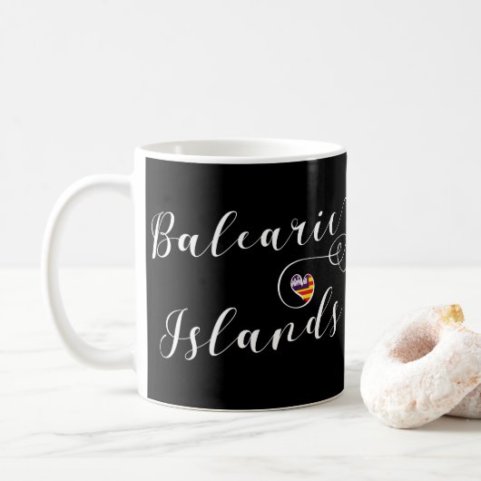 Mug Coeur Drapeau Des Baléares, Baléares, (Avec donut)