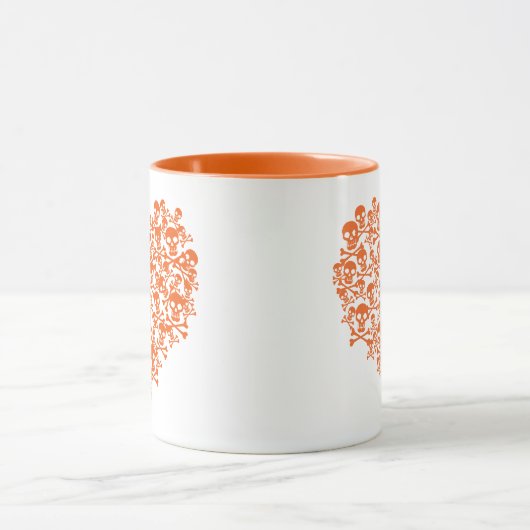 Mug Coeur du crâne orange (Centre)