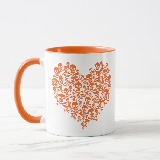 Mug Coeur du crâne orange (Gauche)