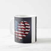 Mug Coeur du drapeau américain (Devant gauche)