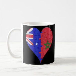 Mug Coeur du drapeau australien marocain