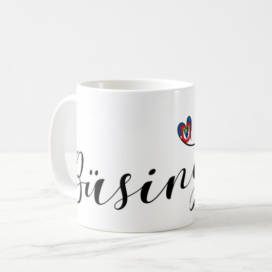 Mug Coeur du drapeau de Büsingen, Büsingen am Hochrhei (Devant gauche)