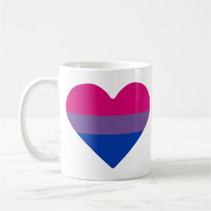 Mug Cœur du drapeau de la fierté bisexuelle