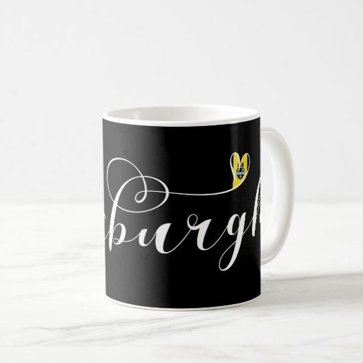 Mug Coeur du drapeau de Pittsburgh (Devant droit)