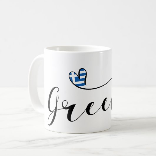 Mug Coeur du drapeau grec, Grèce (Devant gauche)